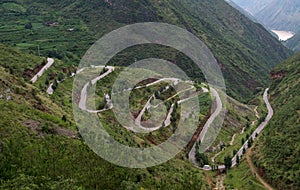 Winding mountain road