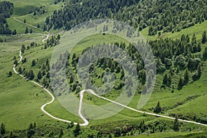 Winding mountainside road in Italy