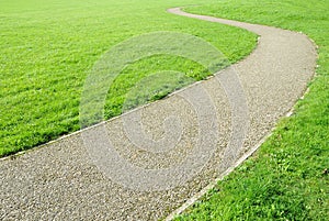 Winding Path in a Green Garden