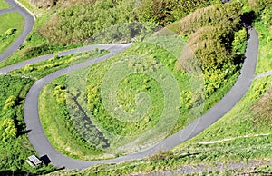 Winding path on a hillside