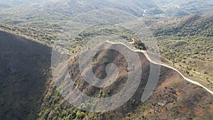 The winding path on the peak of Wan kuk shan in Sai Kung, Hong Kong