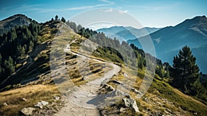 Winding path through scenic landscape in the hills