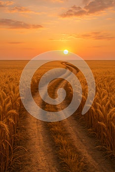 A Winding Path Through the Wheat Fields AI-GENERATED