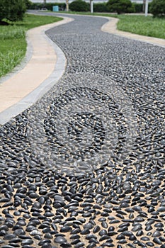 Winding pebble road