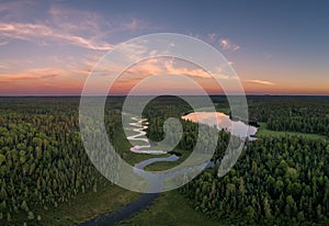 Winding River, Lake and Boreal Forest