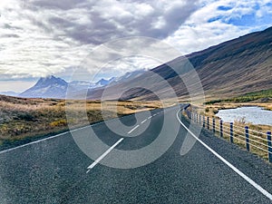 Winding Road Through Amazing Icelandic Scenic Countryside