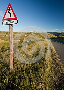 Winding road in countryside