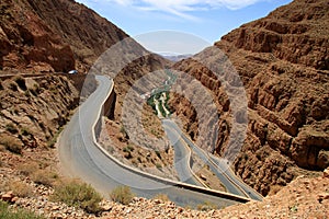 Winding road through Dades gorge