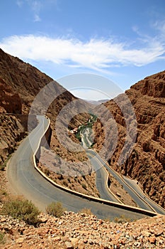 Winding road through Dades gorge