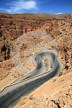 Winding road through Dades gorge