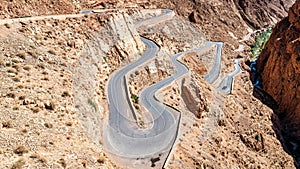 Winding road in Dades Gorges, Morocco