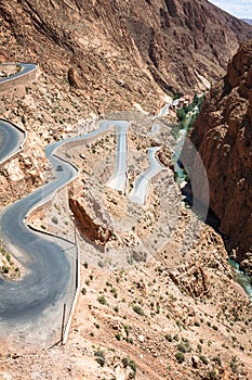 Winding road in Dades Valley, Morocco, Africa