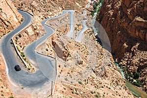 Winding road in Dades Valley, Morocco, Africa