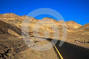 Winding road in Death Valley