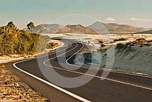 Winding Road in Desert photo