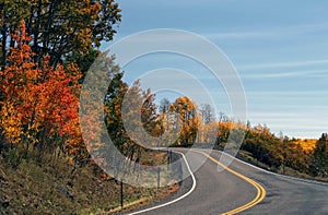 Winding Road with Fall Color