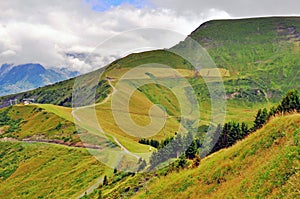 Winding road in french Alps