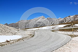 Winding road in Gran Sasso Park, Apennines, Italy