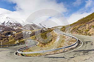 Winding road with hairpin bend in Picos de Europa