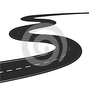 Winding road isolated