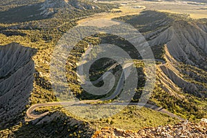Winding Road Leads Up Into Mesa Verde