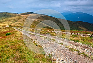 Winding road in a mountain valley.