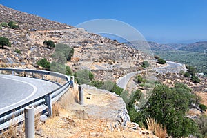 Winding road in mountains