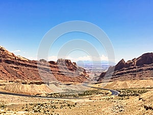 The winding road in mountains