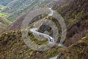 Winding Road Through Mountains