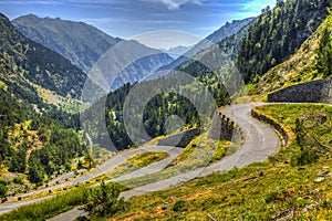 Winding Road in Pyrenees Mountains