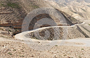 Winding road in the rocky desert