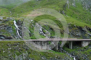 Bridge over the Balea river on the Transfagarasan road, Romania.