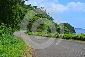 Winding road in Taveuni Island