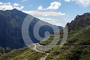 The winding road in Tenerife, Spain