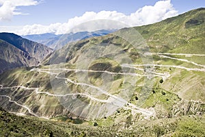 Winding road in Tibet