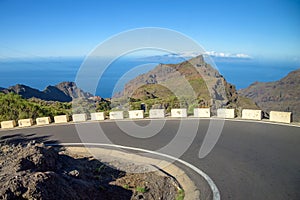 Winding road to Masca village on Tenerife