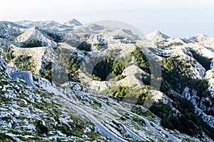 Winding road to sv. Jure peak in Biokovo mountains.