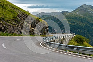 Winding Road Turn in Mountains