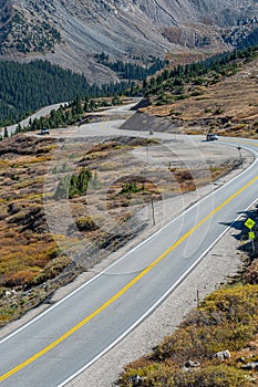 Winding Road up Loveland Pass in Colorado