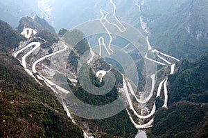 Winding roads in mountains