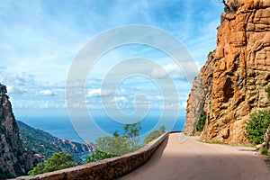 The winding roads which cross the magnificent creeks of Piana, Corsica