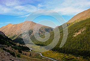 Winding Scenic Byway on Independence Pass in Colorado