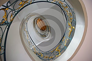 Winding staircase.