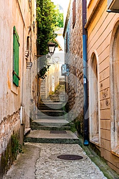 Winding street of the authentic, old town of Herceg Novi