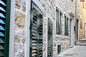 Winding street of the authentic, old town of Herceg Novi