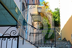 Winding street of the authentic, old town of Herceg Novi