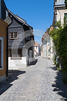 Winding street medieval Visby photo