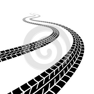 Winding trace of the tyres photo