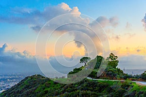 Winding Track of Runyon Canyon at Golden Hour