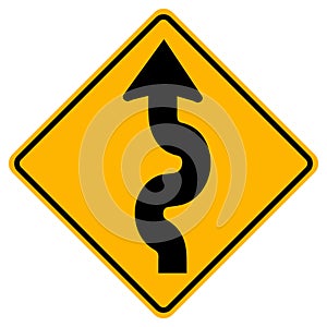 Winding Traffic Road Sign,Vector Illustration, Isolate On White Background Icon. EPS10